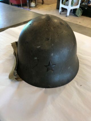 Ww2 Japanese Army Helmet With Liner/chinstraps