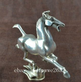 china old cooper - plating silver hand - made horse and swallow statue d02 5