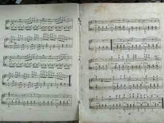 St.  Timothy ' s Hall photo/College Quick Step sheet music w/ writing Civil War 4