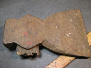 Antique Iron Forged Ax Head Found In The Woods Vtg Tool Hammer Hatchet Rusty Old