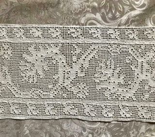 Rare 18th Century Italian Linen Cutwork Whitework Embroidery 58.