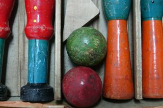 WONDERFUL EARLY SET OF WOODEN FIGURAL SKITTLES - EXTREMELY RARE - L@@K 5