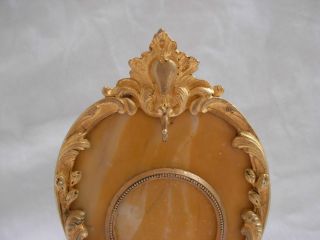 ANTIQUE FRENCH GILT BRONZE,  MARBLE POCKET WATCH HOLDER,  LATE 19th 2