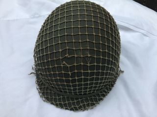 Ww2 Usa Military Steel Helmet W/liner Fixed Bale M - 1 Estate Found.  ?????