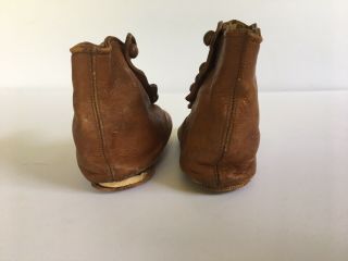 Early Antique Brown Leather Child’s Button Boots Shoes 1906 4