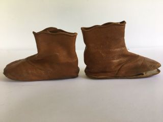 Early Antique Brown Leather Child’s Button Boots Shoes 1906 5