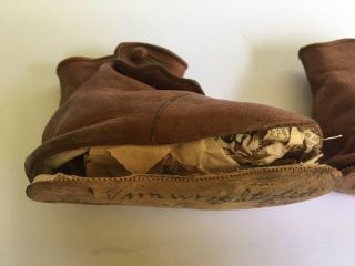 Early Antique Brown Leather Child’s Button Boots Shoes 1906 8