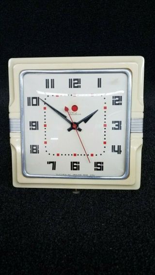 Vintage Telechron 2h11 Kitchen Wall Clock - Great Deco Design - Great