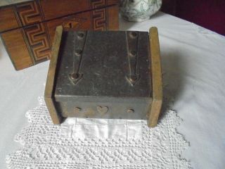 Vintage/antique Arts And Craft Small Ornate Metal & Wood Chest