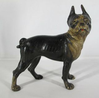 Antique Hubley Boston Terrier Right Facing Cast Iron Door Stop Doorstop 10¼ 