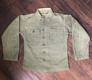 Vintage 50s 60s Us Army Fatigue Utility Shirt Size Xsmall