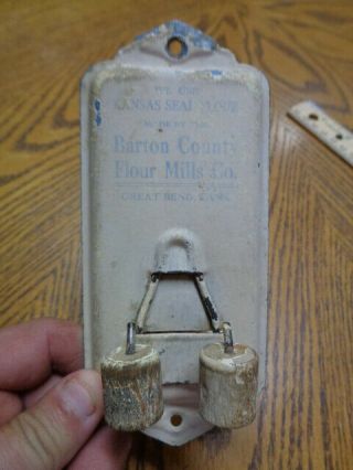 Antique Broom Holder Barton County Flour Mill Co.  Great Bend,  Ks