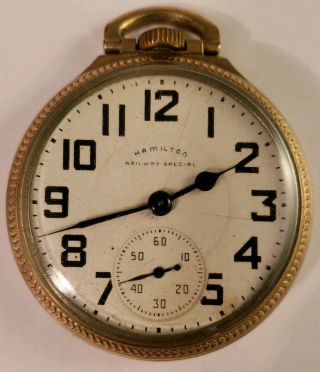 Vintage Hamilton Railway Special 992b 21j 10kt Yellow Gold Filled Pocket Watch