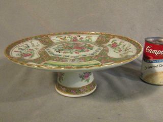Rare Antique Chinese Export Famille Rose 11 " Cake Plate / Footed Tray -
