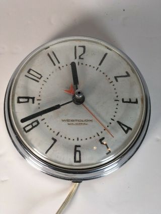 VINTAGE WESTCLOX CHROME ELECTRIC KITCHEN WALL CLOCK - RUNS Oracle S8 - a 2