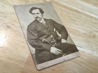 Rare Old Vintage Antique JOHN WILKES BOOTH Photograph Lincoln Assassin CDV Photo 2