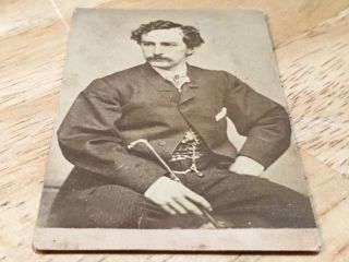Rare Old Vintage Antique JOHN WILKES BOOTH Photograph Lincoln Assassin CDV Photo 7