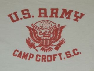 WWII WW2 US Army Camp Croft SC vintage men ' s TEE SHIRT 1 3