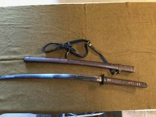 WW2 Japanese Samurai Sword With Scabbard And Sword Belt - USMC Vet Bring Back 6