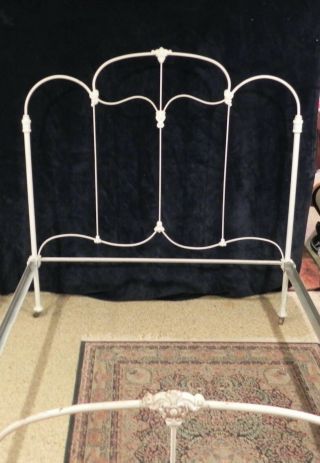 A Old Iron Bed Complete With Bed Slates And Rails