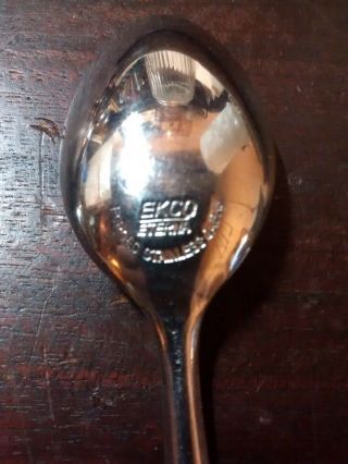 Vintage EKCO Eterna Canoe Muffin Stainless Steel Mid Century Ice Tea Spoon 2