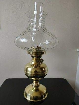 Victorian Veritas Oil Lamp Vintage Antique Oil Lamp