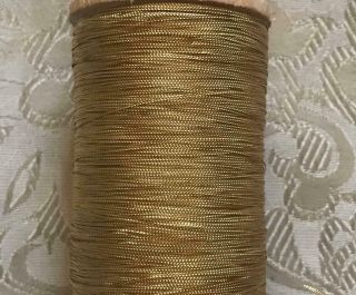 HEAVY VINTAGE REEL FRENCH GOLD EMBOSSED TINSEL METAL METALLIC THREAD 100g 4oz 2