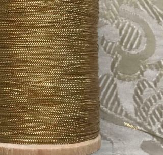 HEAVY VINTAGE REEL FRENCH GOLD EMBOSSED TINSEL METAL METALLIC THREAD 100g 4oz 3