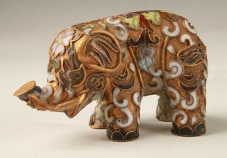 Chinese Cloisonne Enamel Statue Handcrafted Collec Old Animal Elephant Mascot