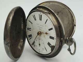 Early Thomas White London Silver Fusee Pocket Watch 60mm