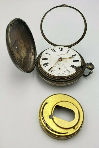 Early Thomas White London Silver Fusee Pocket Watch 60mm 8