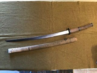 WW2 Japanese Samurai Sword With Scabbard - Saipan Combat Vet Battlefield Pick Up 3
