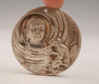 Buddhist Tibetan Silver Pendant Bodhisattva Monkey Pendant Solid Exorcism Collec