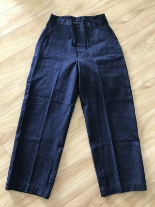 Deadstock Vtg 1940s WW2 WWII US Navy Denim Dungarees NOS 32 Pants Jeans Military 3