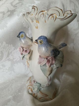 Vintage RARE Cordey Vase With Blue Birds 9 