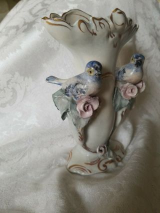 Vintage RARE Cordey Vase With Blue Birds 9 