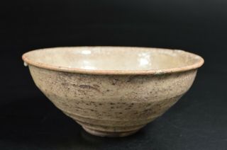 T409: Japanese Old Shino - Ware White Glaze Tea Bowl Green Tea Tool Tea Ceremony