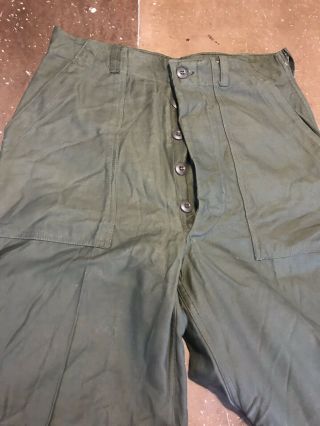 Vintage 2 Pairs 1970s Us Army Vietnam War Og 107 Utility Pant Dead Stock W31