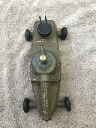 Rare Vintage Carbide Cannon Antique Cast Iron Toy W Four Wheels