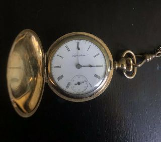 1893 HAMPDEN MOLLY STARK 3/0 Pocket Watch 7 Jewel DUEBER Hunt Case 14K Gold Fill 6