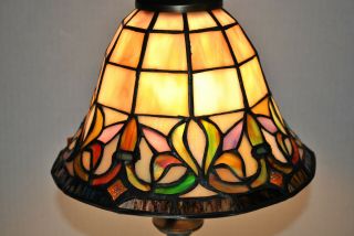 Vintage Tiffany Style Stained Slag Glass Dome (shade Only) Colors Vary Slightly