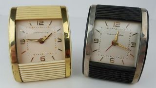 (2) Vintage Westclox Wind Up Roll Top Art Deco Travel Alarm Clocks Not