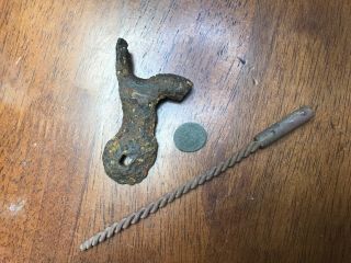 Dug Civil War Musket Hammer Coat Button & Barrel Cleaner Ft Leavenworth