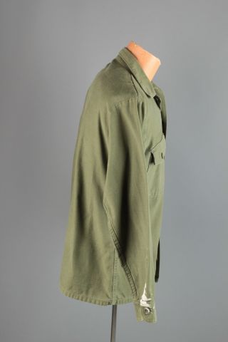 Vtg Men ' s 1972 Vietnam War US Army Sateen Uniform Shirt sz M 15.  5x33 70s 4287 2