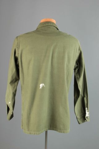 Vtg Men ' s 1972 Vietnam War US Army Sateen Uniform Shirt sz M 15.  5x33 70s 4287 3