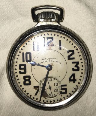 Antique Waltham Vanguard 23 Jewel Railroad Pocket Watch Lever Set 10k Goldfilled