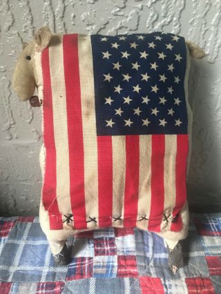 Primitive Sheep Doll Americana Usa Handmade Folk Art Patriotic July 4th