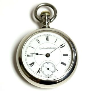 Columbus Watch Co.  Model 3 11J 18S North Star Grade Pocket Watch Ore Silver Case 2