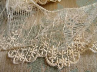 A Huge 1000 cm Antique Gathered Tulle Bridal/Costume Lace c.  1910 (D) 8