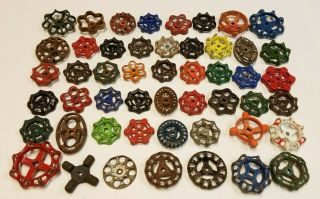 50 Old Water Faucet Knob Valves Handle Steampunk Industrial Arts & Crafts